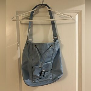 Vintage Ralph Lauren blue shoulder bucket bag. VGUC